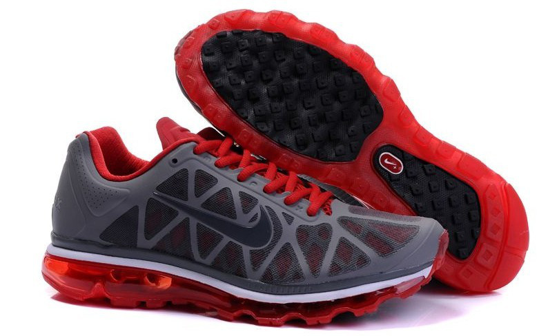 Men Air Max 2011 Grey Red White Shoes - Click Image to Close