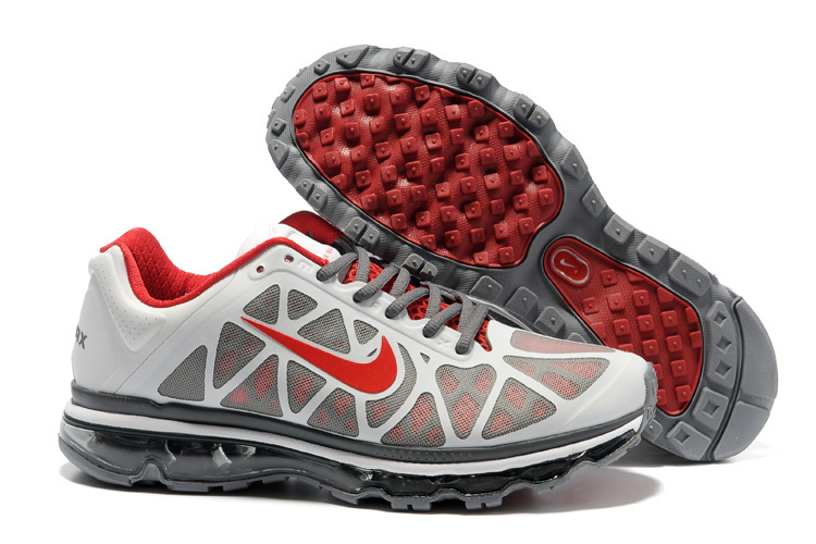 Men Air Max 2011 Silver Red Black Shoes - Click Image to Close