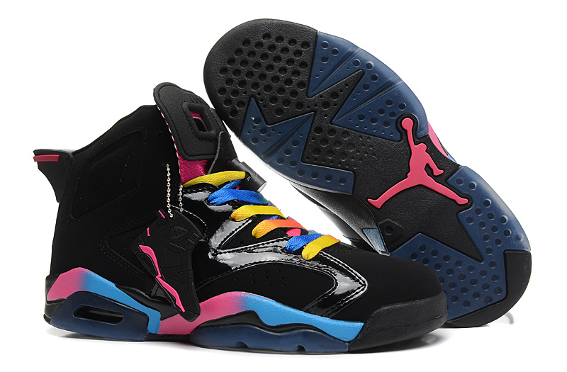 New Nike Jordan 6 Basketball Shoes Black Colorful
