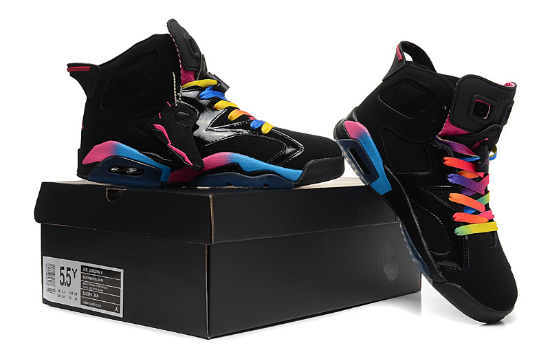 New Nike Jordan 6 Basketball Shoes Black Colorful