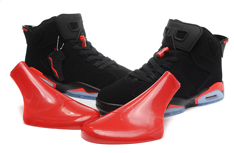 Women Jordan 6 Basketball Shoes Black Red