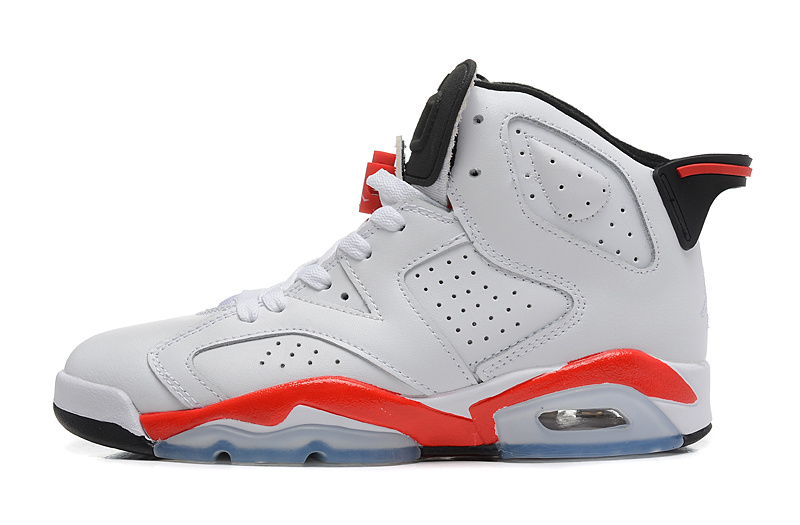 Women Jordan 6 Basketball Shoes White Red Shoes - Click Image to Close