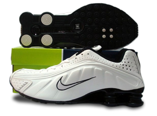 Mens Nike Shox R4 Shoes White Black - Click Image to Close