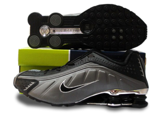 Mens Nike Shox R4 Shoes Charcoal Gray Black