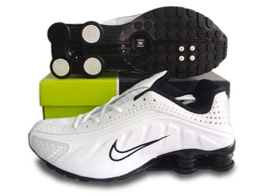 Mens Nike Shox R4 Shoes White Black