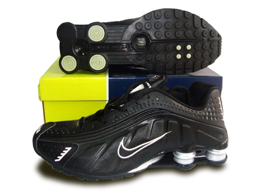 Mens Nike Shox R4 Shoes Black White - Click Image to Close