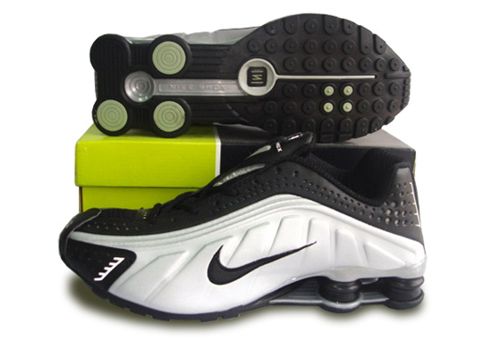 Mens Nike Shox R4 Shoes Grey Black - Click Image to Close