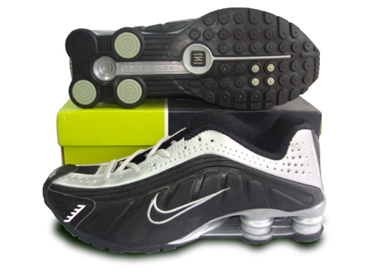 Mens Nike Shox R4 Shoes Black Grey - Click Image to Close