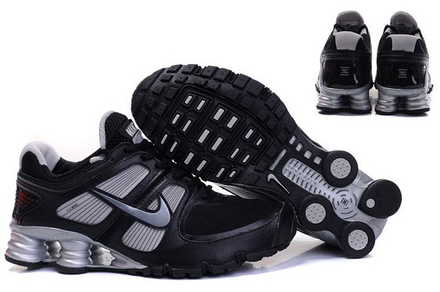 Men Nike Shox Turbo Shoes Black Grey - Click Image to Close