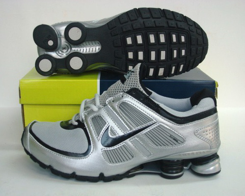 Men Nike Shox Turbo Shoes Silver Grey Black - Click Image to Close