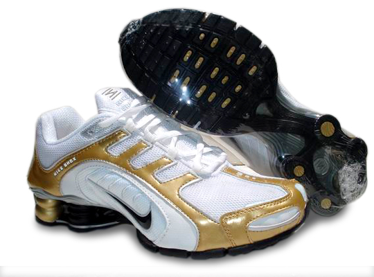 Mens Nike Shox R5 Golden White Black - Click Image to Close
