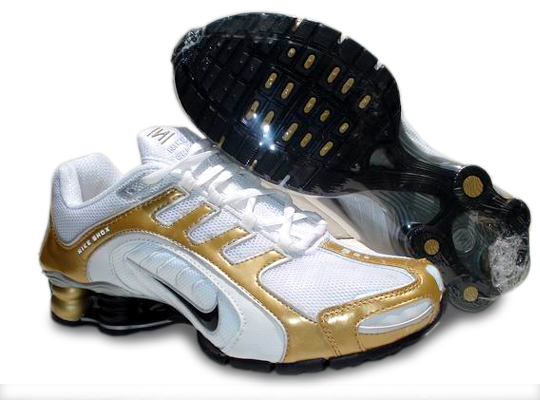 Mens Nike Shox R5 Golden White Black