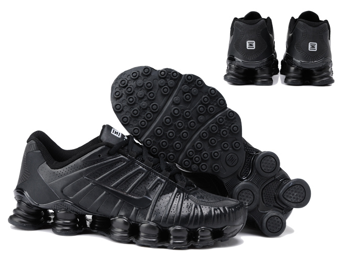 Mens Nike Shox TL3 All Black Running Shoes - Click Image to Close