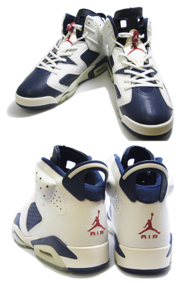 Midnight Nike Air Jordan 6 Retro Olympic White Blue Shoes - Click Image to Close