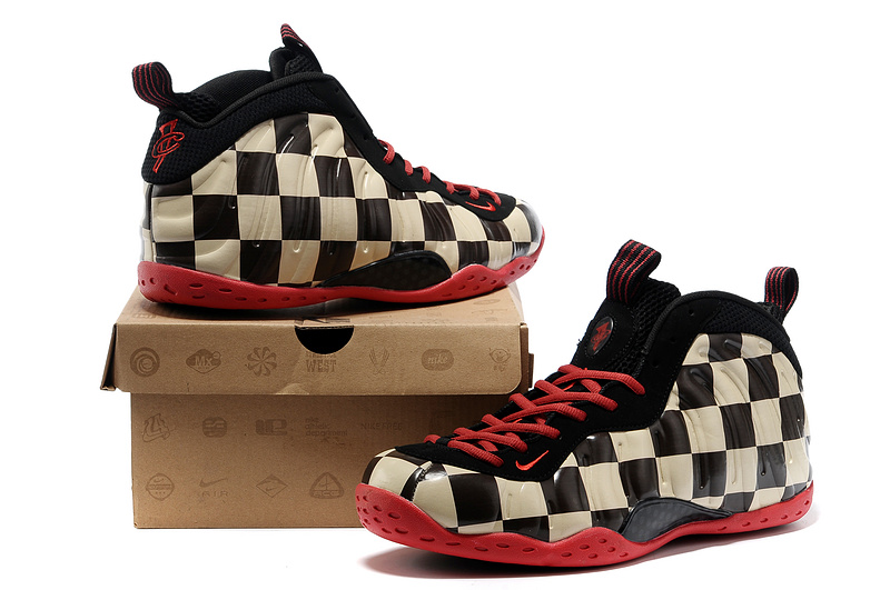 Air Foamposite One Shooting Stars Black Coffe Red Shoes - Click Image to Close