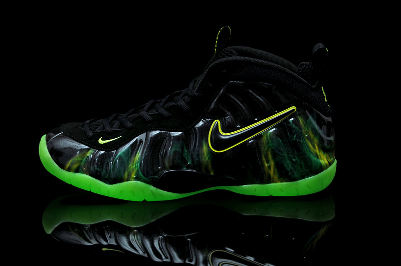 Air Foamposite One Shooting Stars Black Green Shoes