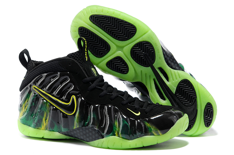 Air Foamposite One Shooting Stars Black Green Shoes