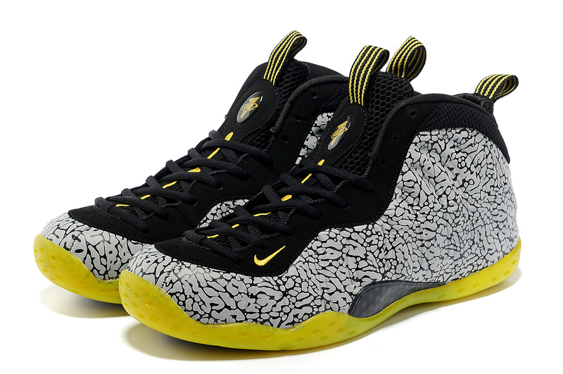 Air Foamposite One Shooting Stars Black Grey Yellow Shoes