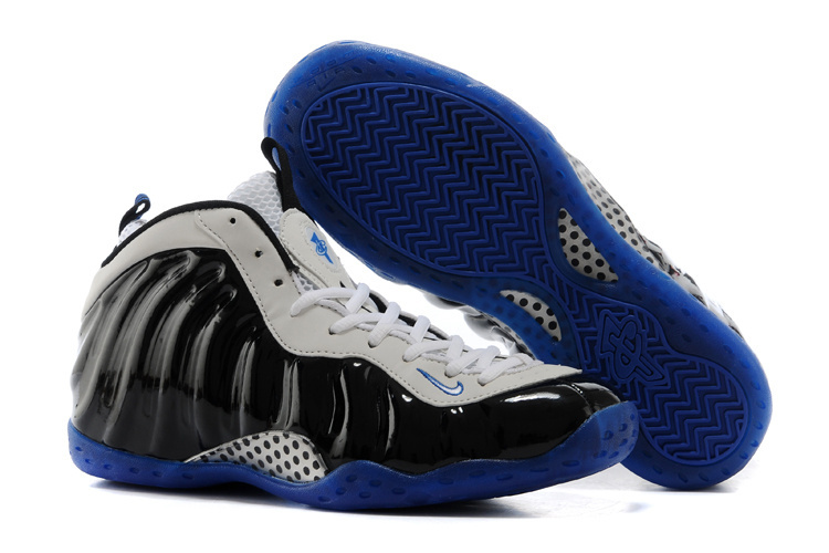 Air Foamposite One Shooting Stars White Black Blue Shoes - Click Image to Close