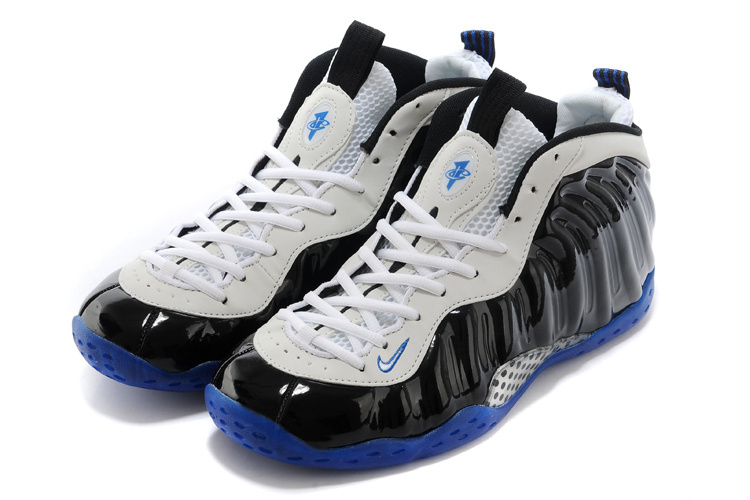 Air Foamposite One Shooting Stars White Black Blue Shoes - Click Image to Close