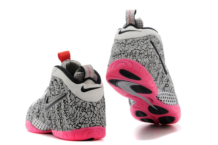 Air Foamposite One Shooting Stars White Grey Pink Shoes - Click Image to Close