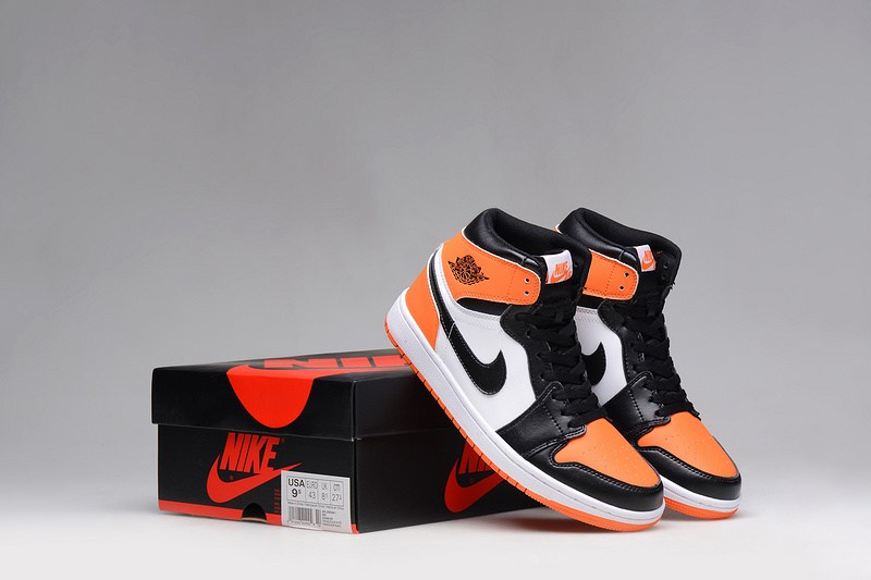 2015 Nike Jordan 1 Dunk Black Orange White Shoes - Click Image to Close