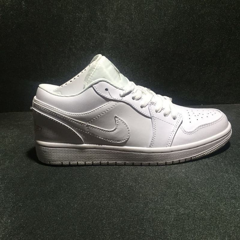 New Air Jordan 1 Low All White Shoes