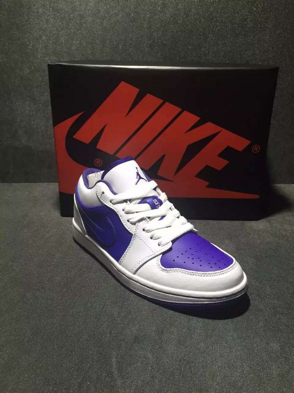 New Air Jordan 1 Low White Purple Shoes - Click Image to Close