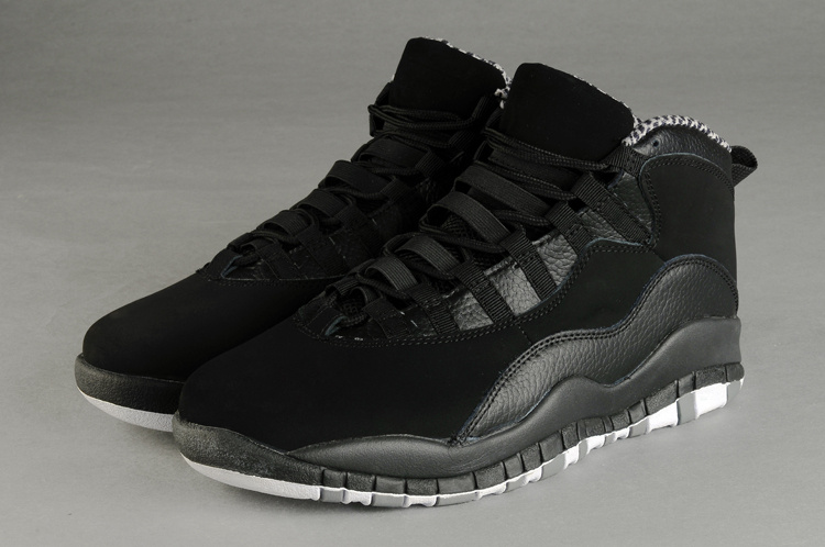 New Air Jordan 10 Retro All Black Shoes - Click Image to Close