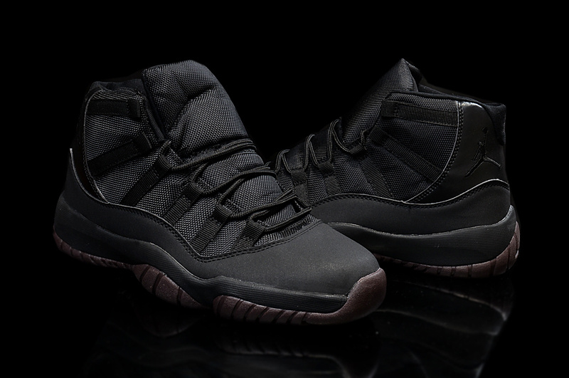 Nike 2015 Air Jordan 11 High All Black Coffe Shoes - Click Image to Close