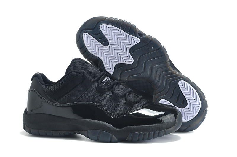 Nike 2015 Air Jordan 11 Low Cut All Black Lovers Shoes - Click Image to Close