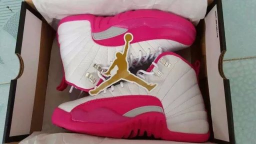 New Nike Nike Air Jordan 12 GS Vanlentine Day White Pink Shoes - Click Image to Close