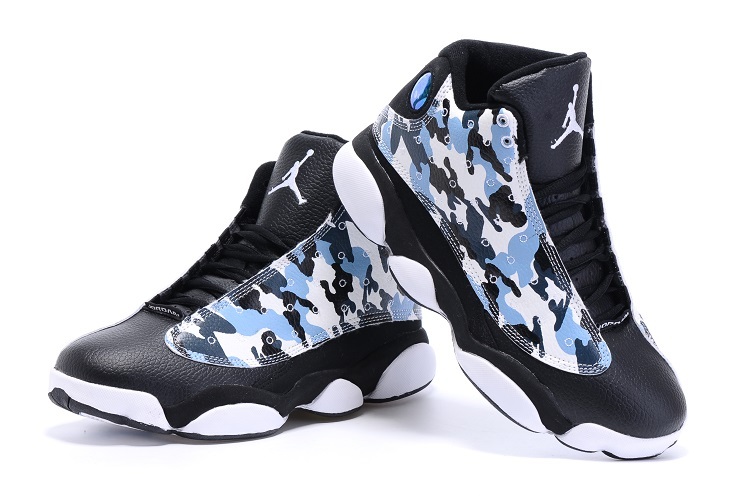 2015 Nike Air Jordan 13 Retro Blue Black White Shoes