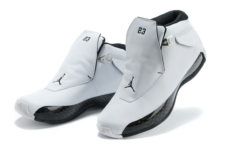 Nike 2015 Air Jordan 18 White Black Shoes - Click Image to Close