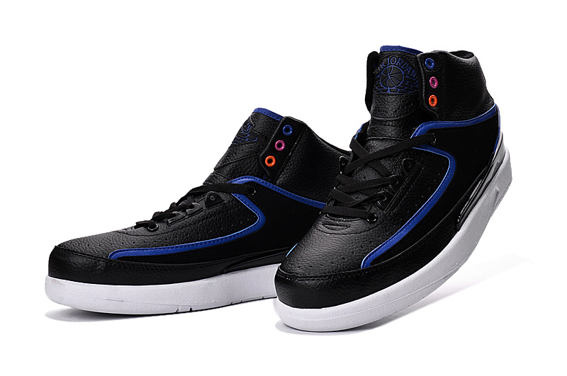 2016 Nike Air Jordan 2 Retro Black Blue - Click Image to Close