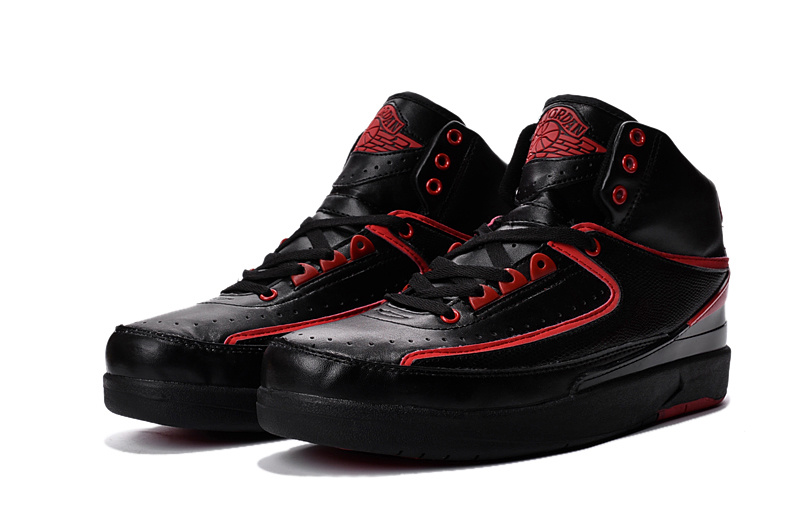 2016 Nike Air Jordan 2 Retro Black Red - Click Image to Close