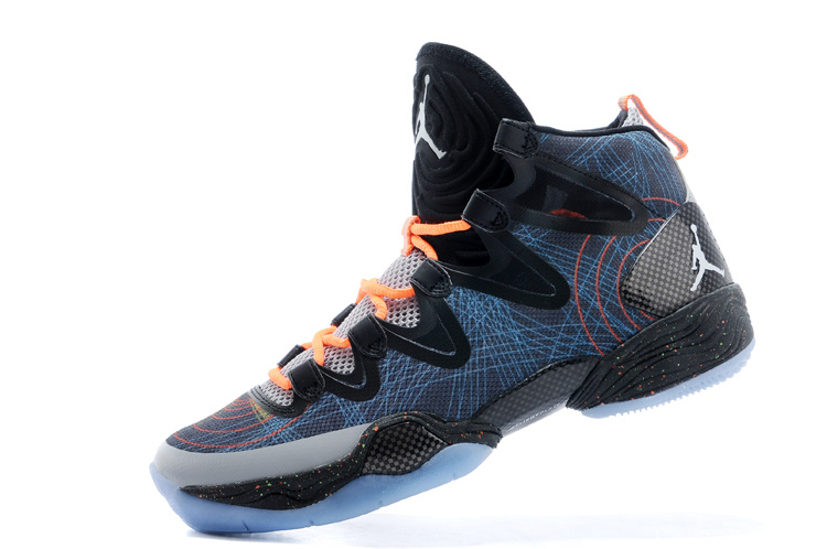 Nike 2015 Air Jordan 28 Blue Black Orange Shoes - Click Image to Close