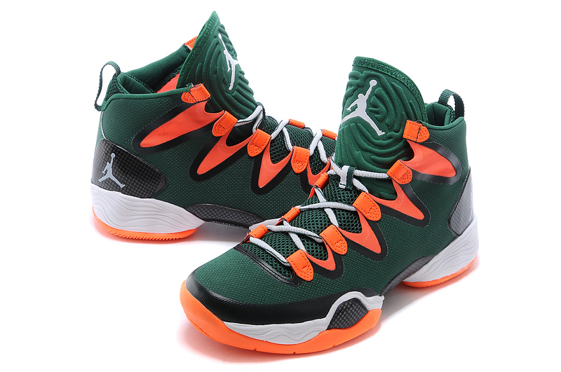 Nike 2015 Air Jordan 28 Green Orange White Shoes - Click Image to Close