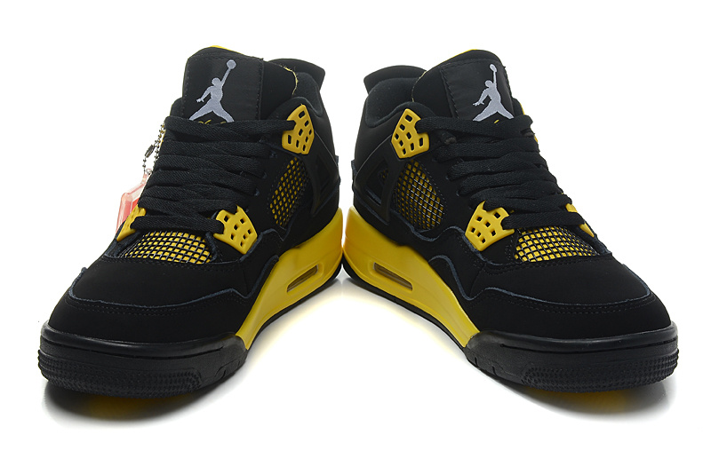 New Air Jordan 4 Retr Thor Black Yellow Shoes
