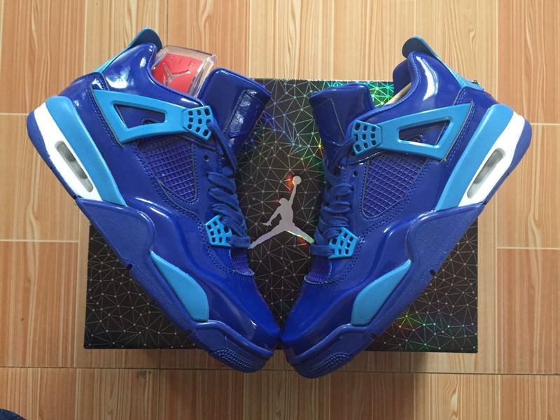 2016 Nike Air Jordan 4 Retro Full Blue Shoes - Click Image to Close
