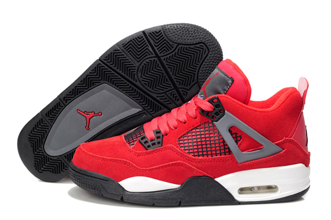 Nike Air Jordan 4 Retro Womens Basketball Shoes Red White