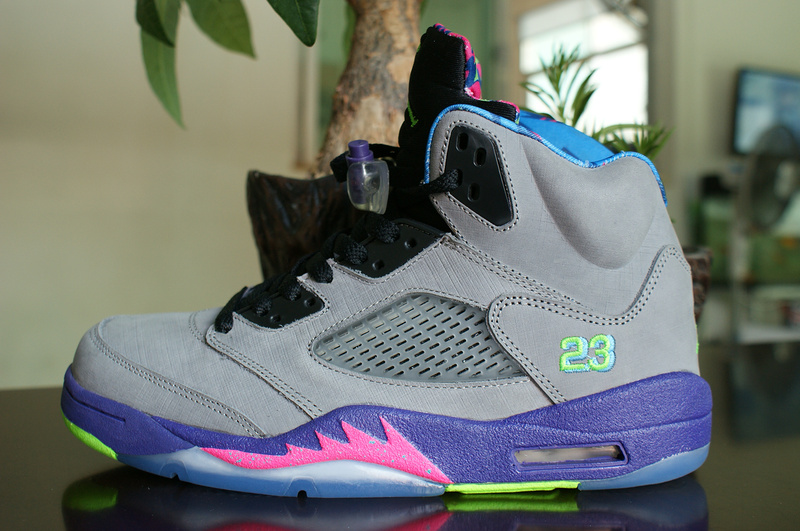 New Nike Air Jordan 5 Retro Mandarin Duck Edition Grey Purple Pink Green Shoes - Click Image to Close