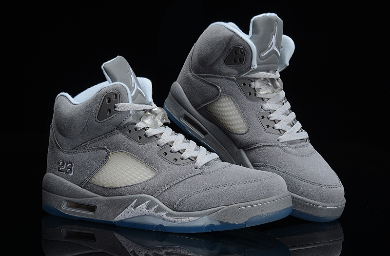 New Nike Air Jordan 5 Retro Suede All Grey Shoes