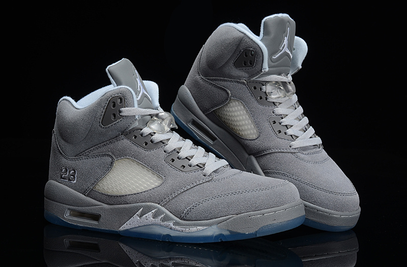 New Nike Air Jordan 5 Retro Suede All Grey Shoes - Click Image to Close