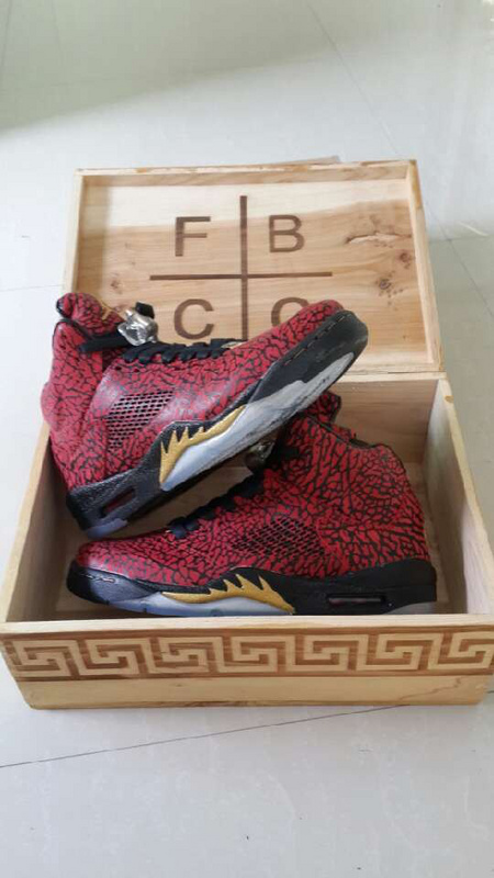 New Nike Air Jordan 5 Retro Versace Red Black Shoes - Click Image to Close