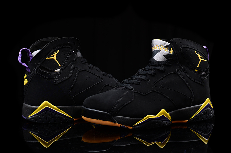 2016 Nike Air Jordan 7 Retro 2016 Black Yellow Shoes - Click Image to Close