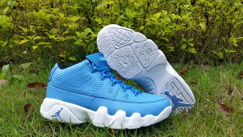 Nike Jordan 9 Low North Carolina Blue White Shoes - Click Image to Close