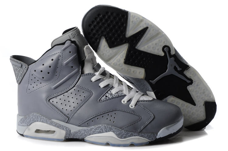 New Air Jordan Retro 6 Grey White Shoes