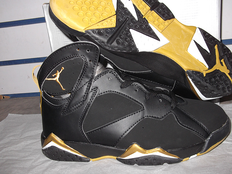 New Nike Air Jordan Retro 7 Black Gold Shoes - Click Image to Close