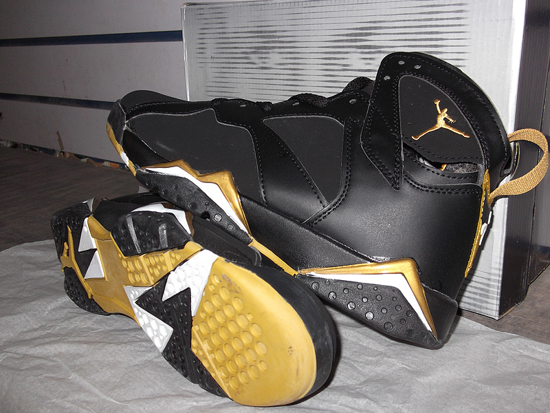 New Nike Air Jordan Retro 7 Black Gold Shoes
